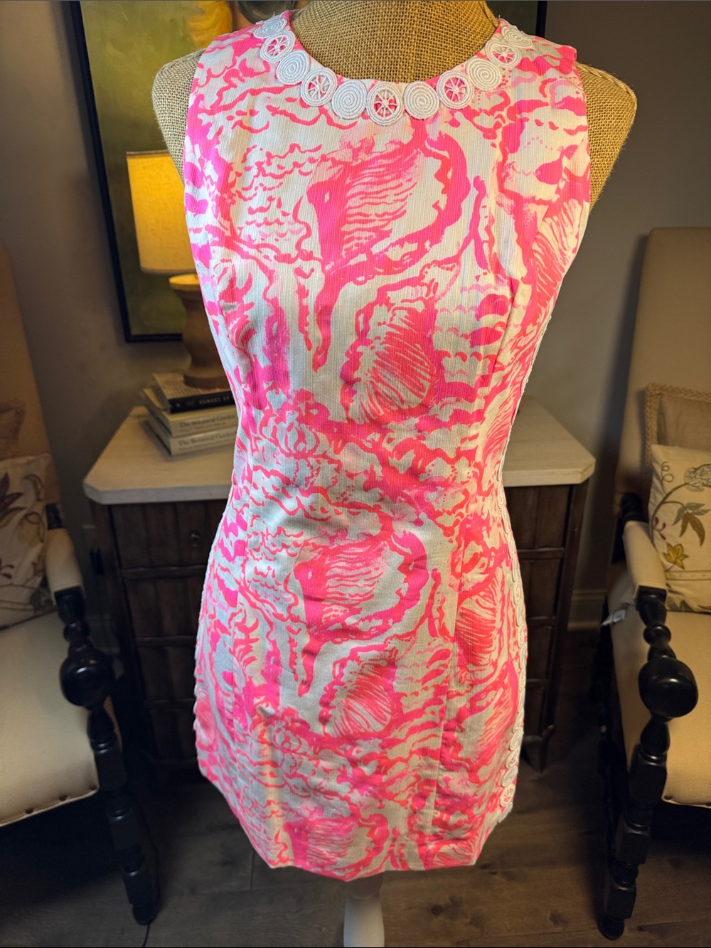 Lilly Pulitzer Sleeveless Pink Printed Shift Dress 4 NWT